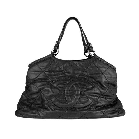 Auth CHANEL Handbag Shoulder Bag Black Nubuck - Picture 1 of 15